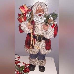 African American/Black Santa Claus Denim & Plaid
